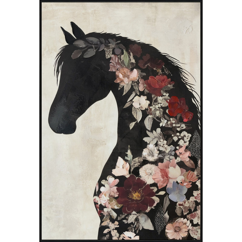 Floral Steed Canvas Wall Art