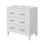 Ensemble de meuble-lavabo simple 30 po avec 3 tiroirs, meuble-lavabo autoportant avec cadre en bois, 30 po, blanc-111304288