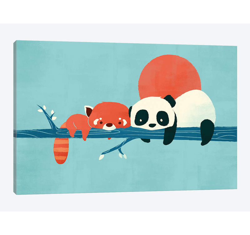 «Pandas», impression sur toile tendue, H 12 po x l 18 po x P 1,5 po, Toile tendue, Pas de tapis