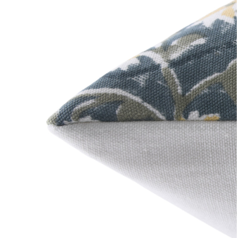 Housse de coussin en coton à motif bloc Fab Fabine - Aradhna, H 22 po x l 22 po, Bleu sarcelle