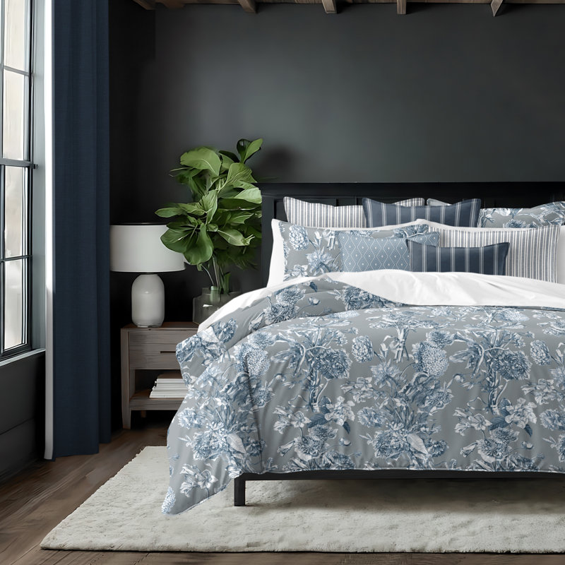 Alexandria Shadow Cotton Duvet Cover Set, California King Duvet Cover + 7 Additional Pieces