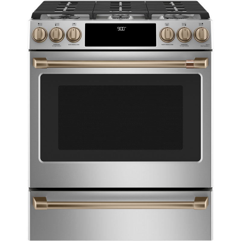 Front Control Gas Range Handle Kit, Brushed Bronze