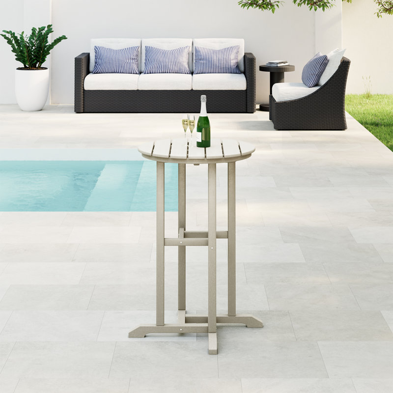 Table de bar d'extérieur Laguna, Gris clair, 37'' H X 27'' D X 27'' W