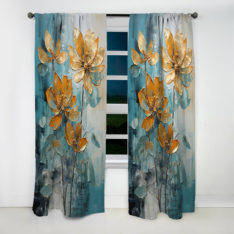 Bruceton - rideau à fleurs - rideau occultant à motif floral - 1 panneau, L 52 po x L 108 po