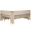 Lit de jour en bois pleine grandeur avec tablette de rangement et 3 tiroirs, apparence de lait blanc antique, solide pour une durabilité accrue-1846694857