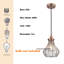 Cracked Glass Pendant Light Antique Red Copper Finish