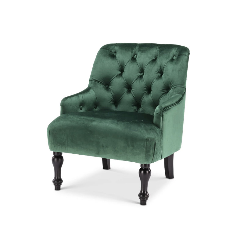 Edgeley Velvet Tufted Armchair, Green