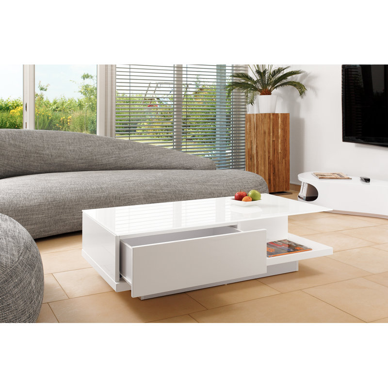 Ahumada Block Coffee Table with Storage, White