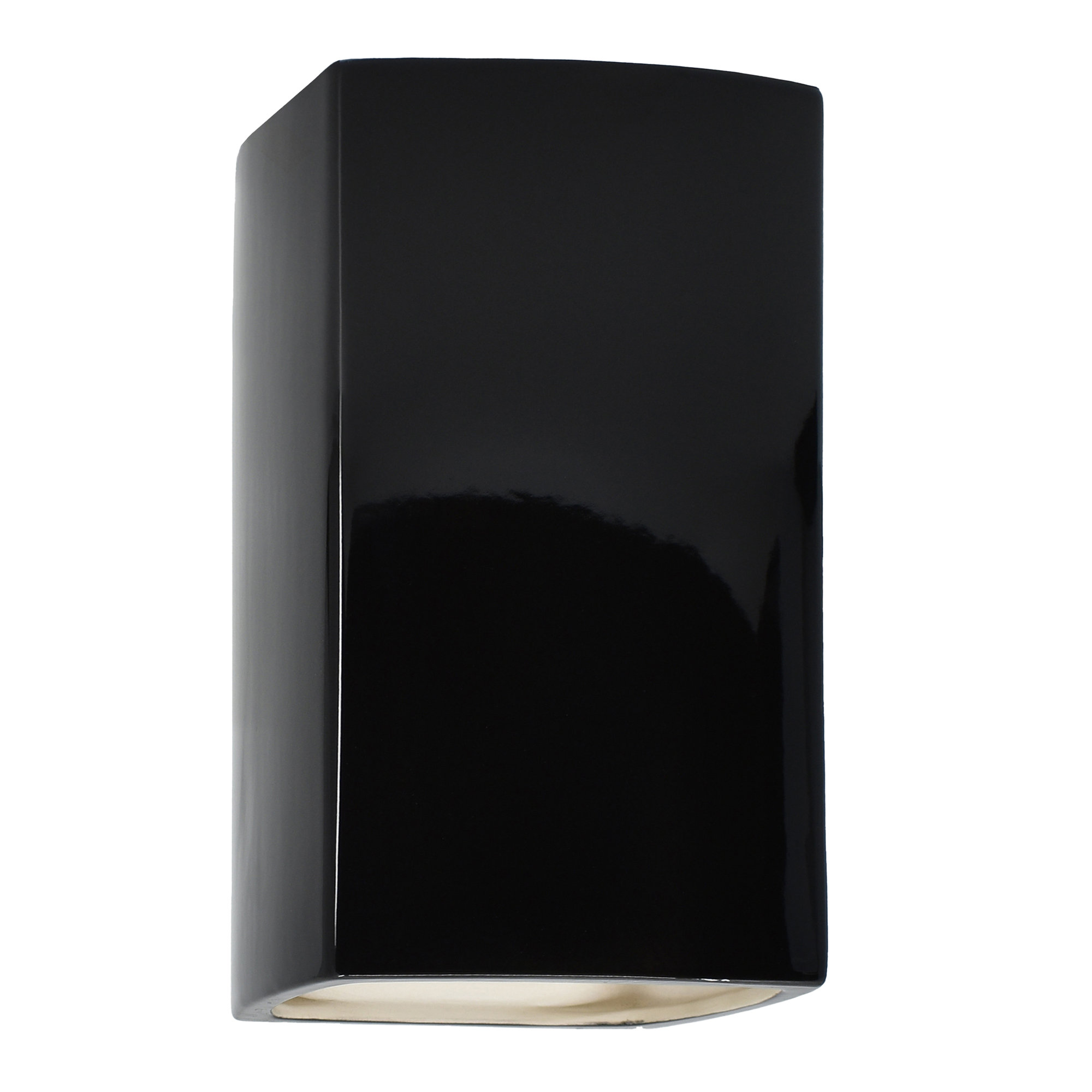 Nomad Outdoor Ceramic LED Wall Light, Gloss Black, Integrated LED, 13.5" H x 7.25" W x 4" D