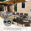 Ensemble repas de patio en métal pour 6 personnes avec table rectangulaire Currington-145540363