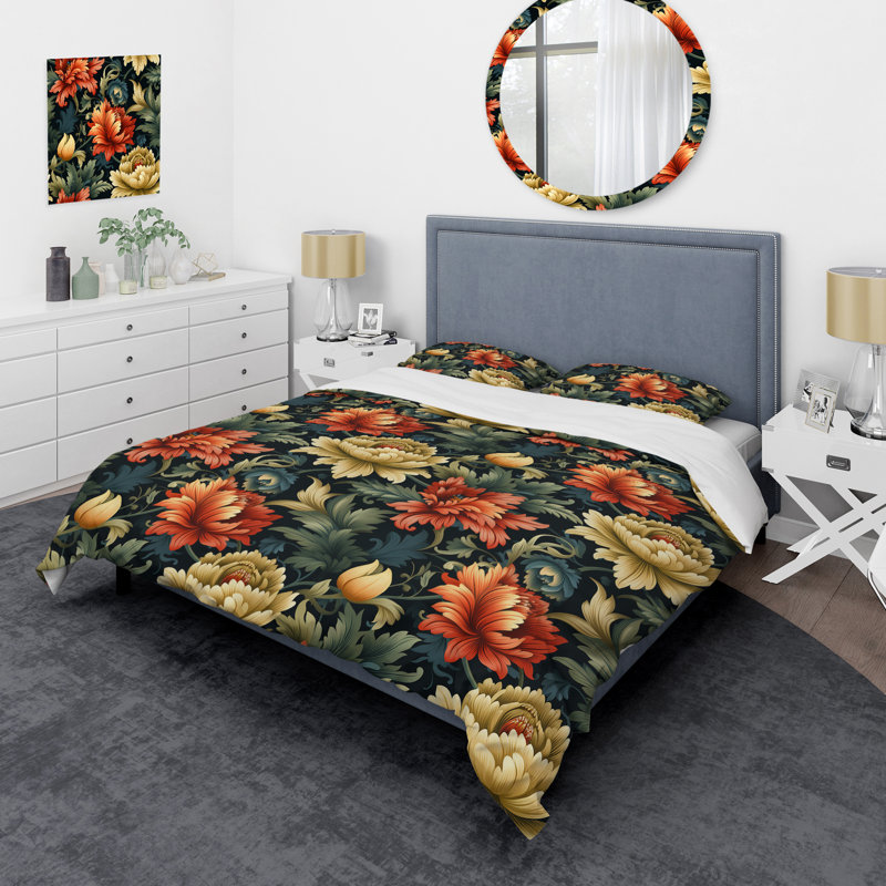 Ensemble de housse de couette Petal Symphony, Housse de couette simple + 1 taie décorative stan