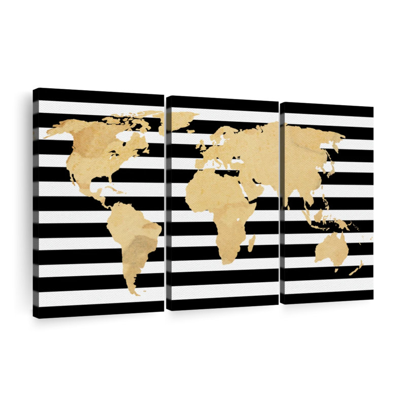 «Wanderlust World Map», reproduction sur toile, H 24 po x l 38 po x P 1,25 po