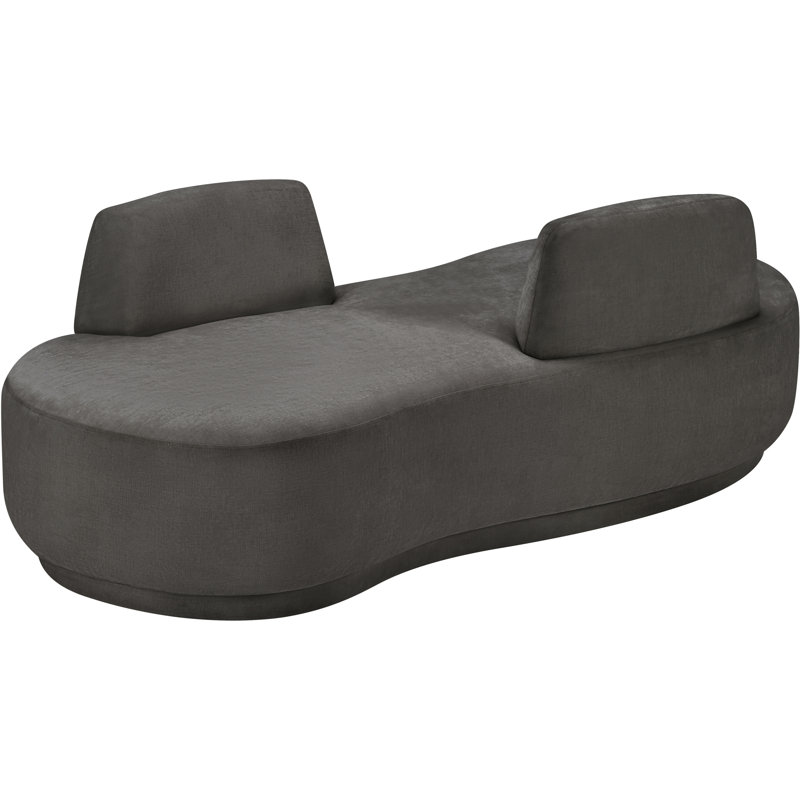 Chaise longue / causeuse Argyle, Tissu chenille gris
