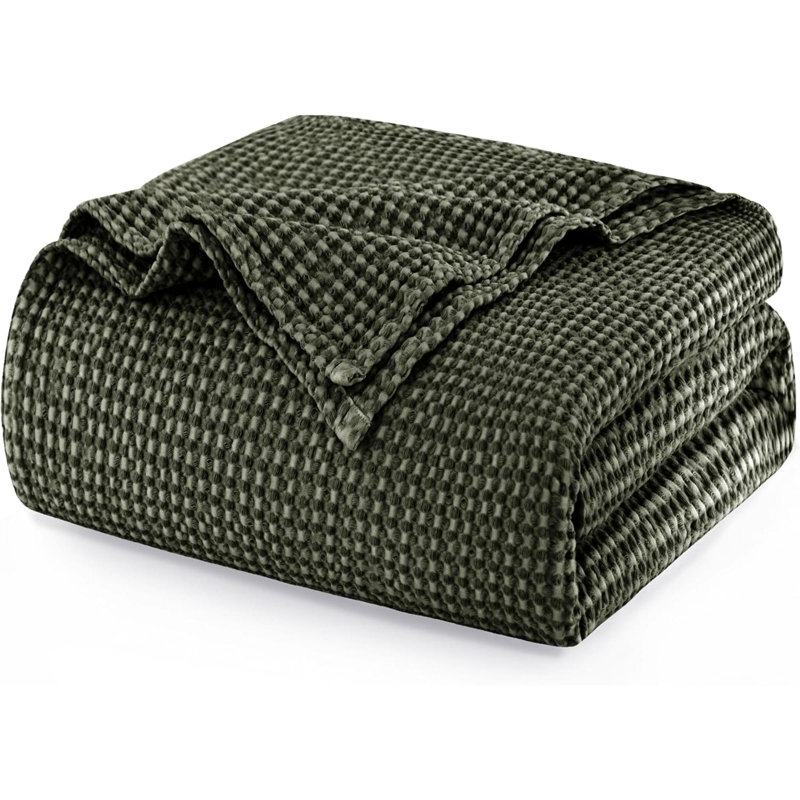 Machine Tufted Throw Blanket, Olive Green
