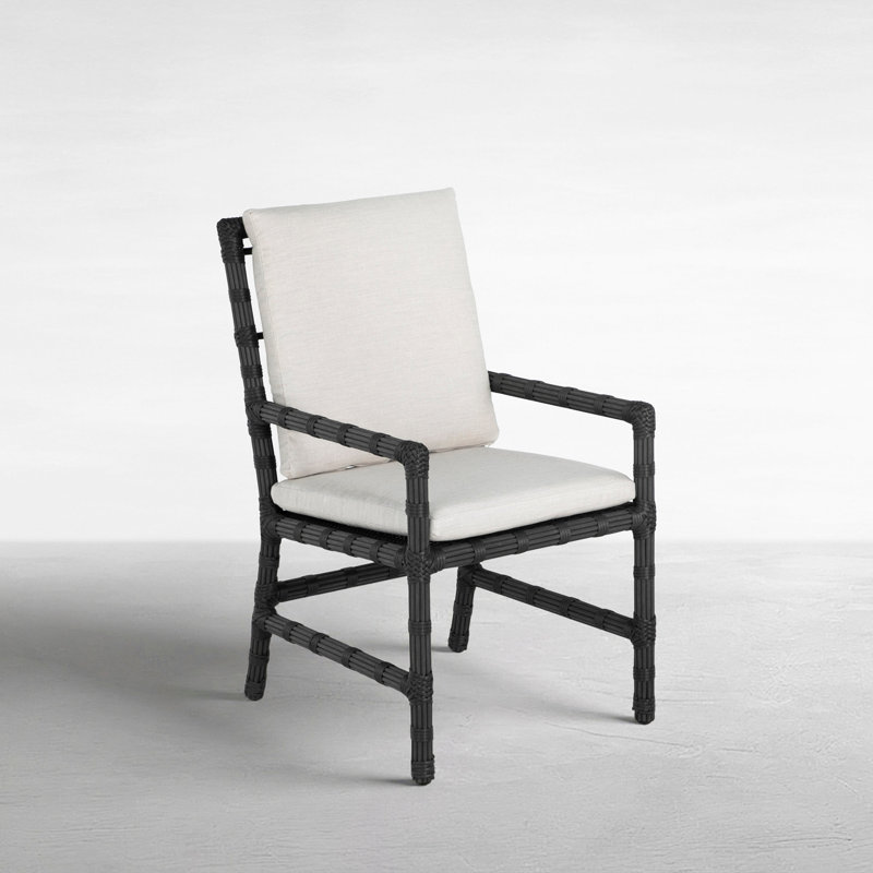 Newport Patio Dining Armchair with Cushions, No Welt, Verona Silver, Onyx