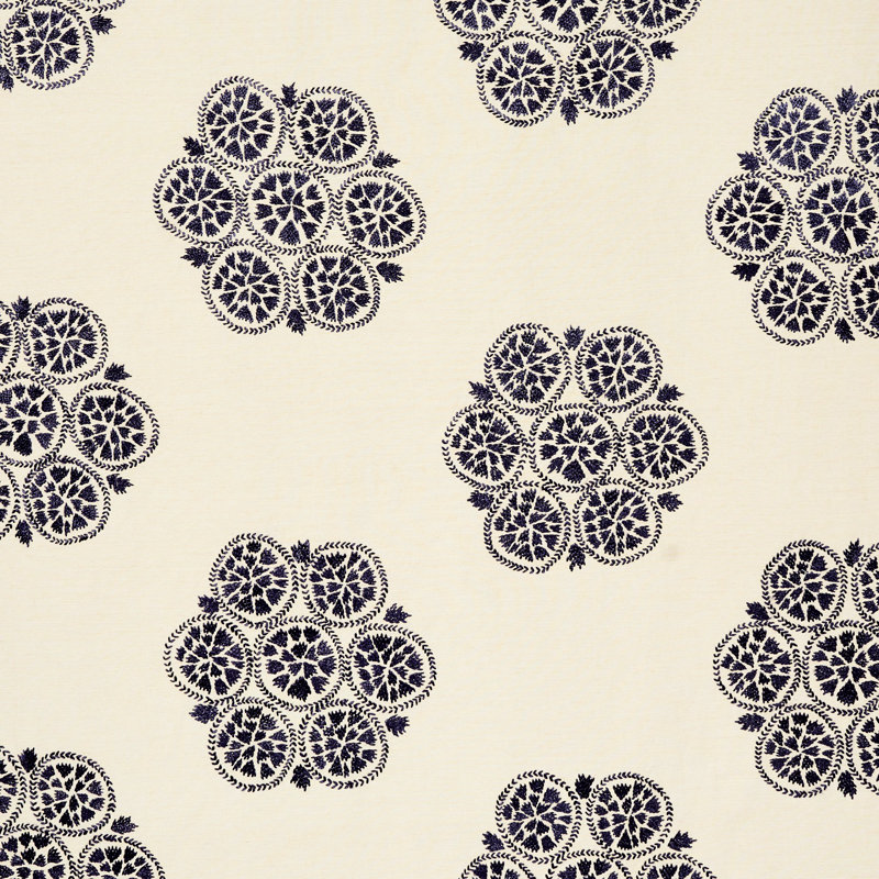 Isla Hand Embroidery Fabric, Slate