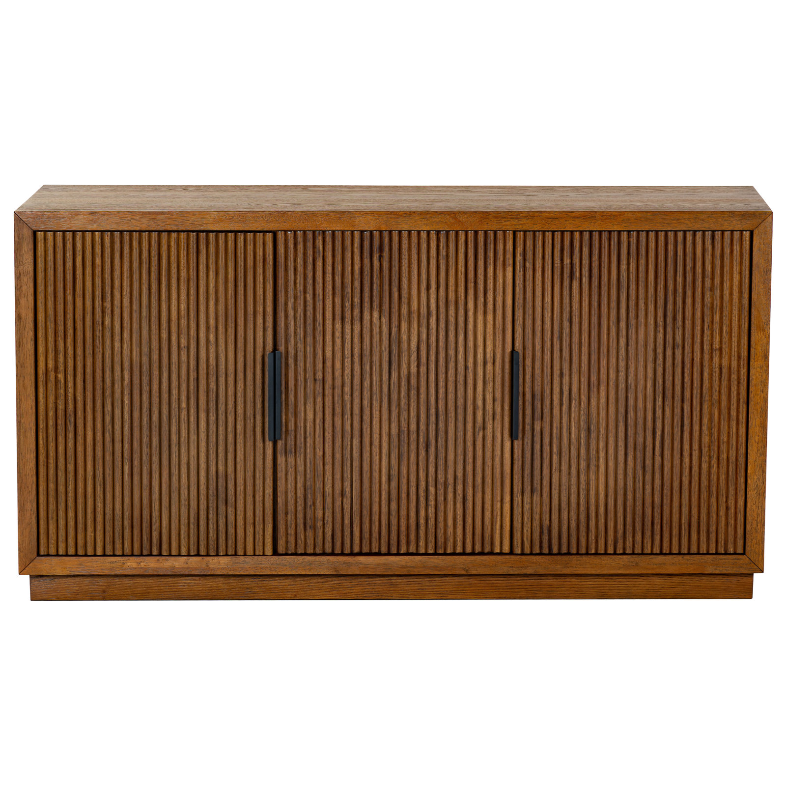 Carmelita 3 Door Reeded Sideboard, Medium Oak