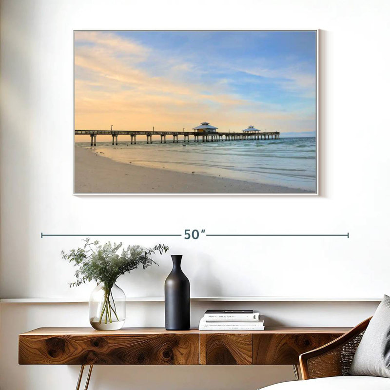 Fort Myers, Floride, Cadre flottant blanc, 40 po x 27 po