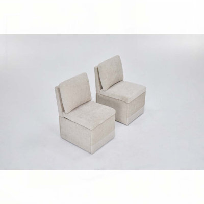 Chaise rembourrée en lin sans accoudoirs