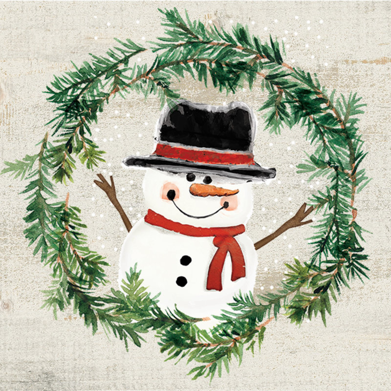 Rustic Christmas Wreath - Wrapped Canvas Print, 76cm H x 76cm W