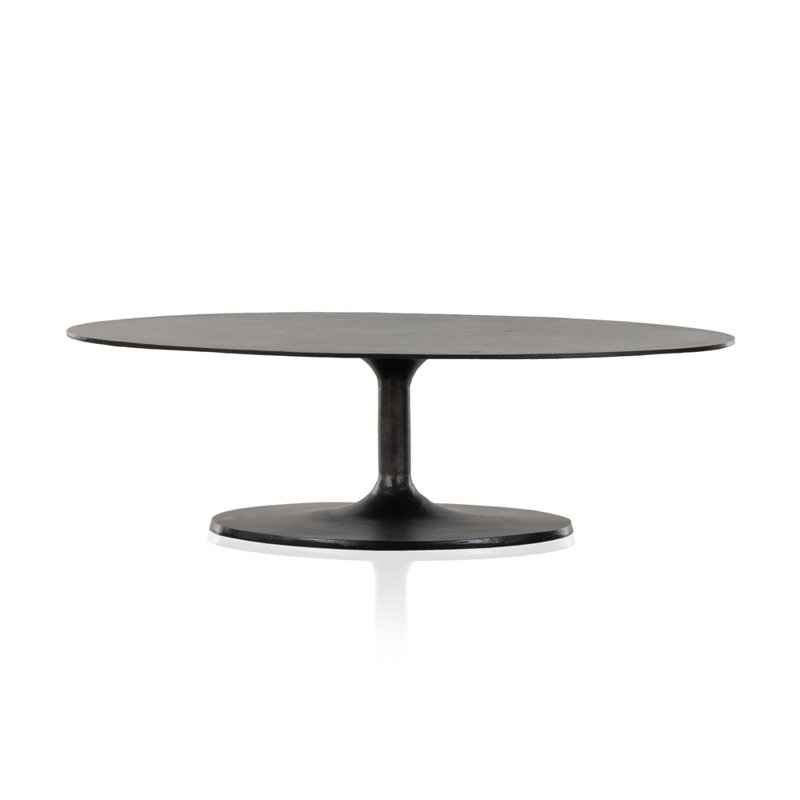 Simone Coffee Table, Raw Black, 16.5" H x 54.75" L x 29.5" W