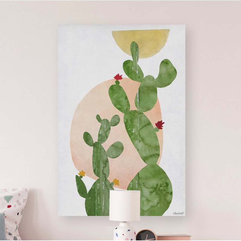 Reproduction d’art sur toile tendue « Blooming Prickly PEAR » par Marmont Hill, H 12 po x l 8 po x P 1,5 po