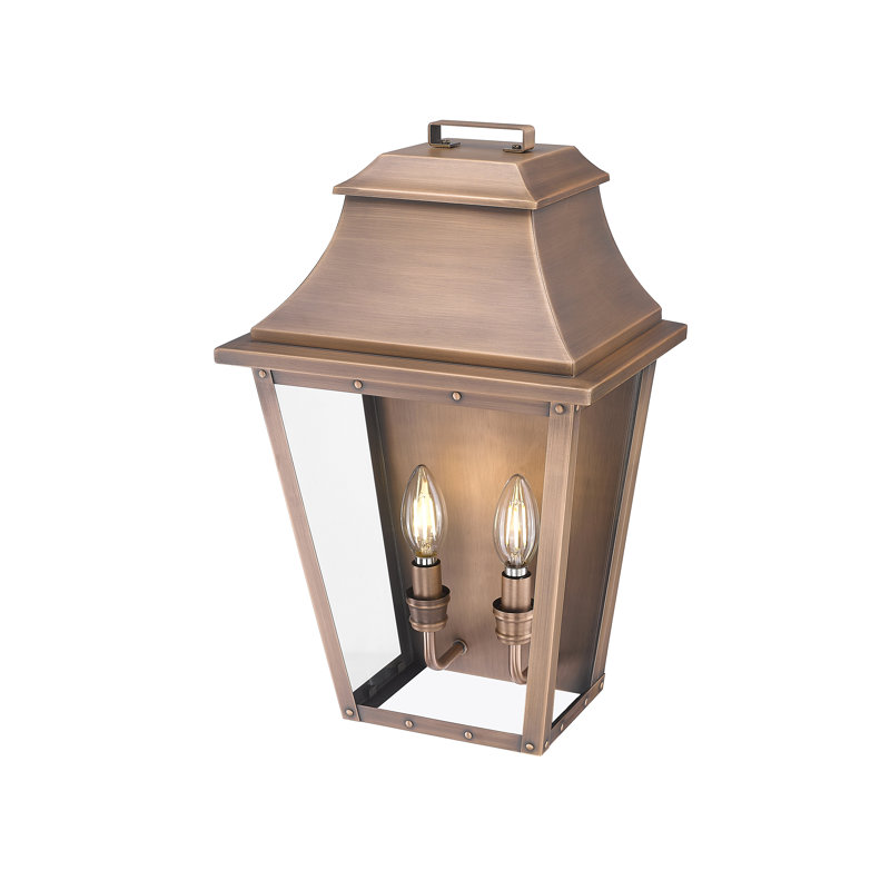 Lanterne murale d'extérieur Hazeldell, Patine cuivre, H 17,25 po x l 11 po x P 7,75 po