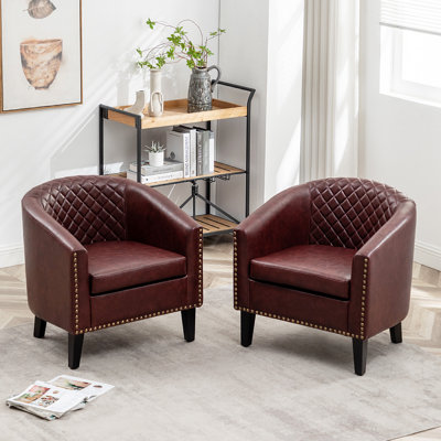 Fauteuil demi-tonneau capitonné 2 pièces Oscar