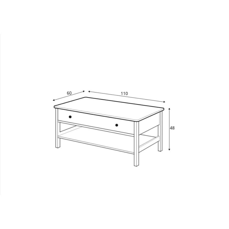 Olton Four Leg Coffee Table with Storage