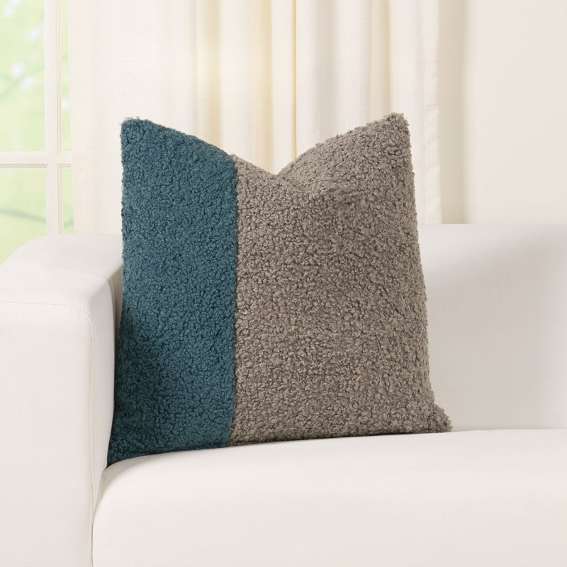 Faux Fur Throw Pillow, Aegean