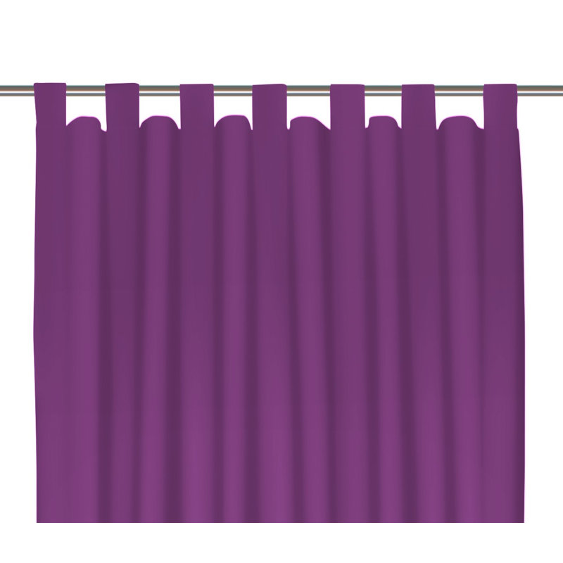 Polyester Blackout Tab Top Curtain Panel, 142cm Width x 385cm Drop, Purple