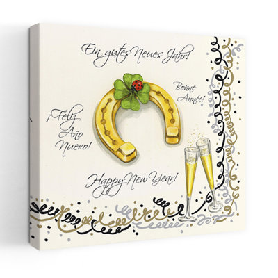 Lucky New Year Celebration Traditional Contemporary Ladybug Wall Art Print