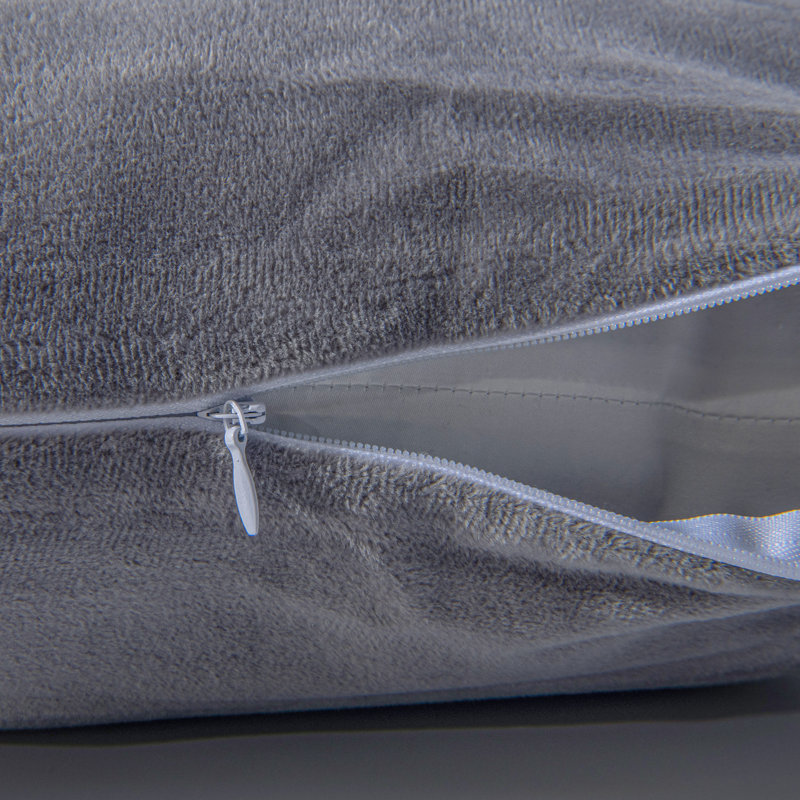 Velvet Zipper Body Pillowcase, Smoke Grey
