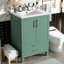 Meuble-lavabo 24 po avec lavabo en céramique, meuble Storae autoportant moderne avec poignées, portes à fermeture douce