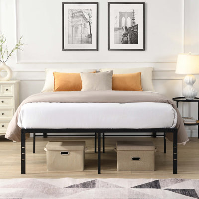 Structure de lit robuste avec assemblage rapide, conception silencieuse, rangement spacieux et compatibilité de tête de lit pour toute chambre à coucher