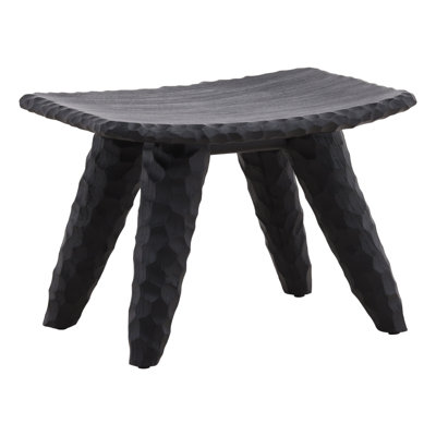 Quillan Mindi Wood Stool, Black