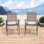 2 chaises et une table pliantes, capacité de 350 lb, confort respirant, installation rapide pour l'extérieur en verre, charge lourde, terrasse