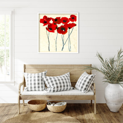 «Inky Poppies» par Jenny Frean, impression sur bois encadrée