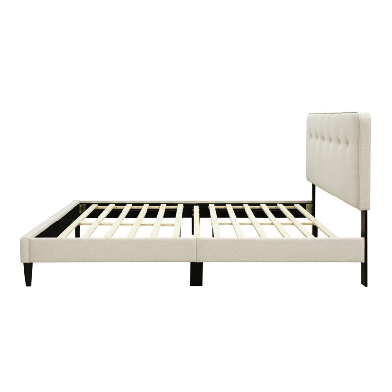 Blanc cassé, lit tapissier dans une boîte, tête de lit