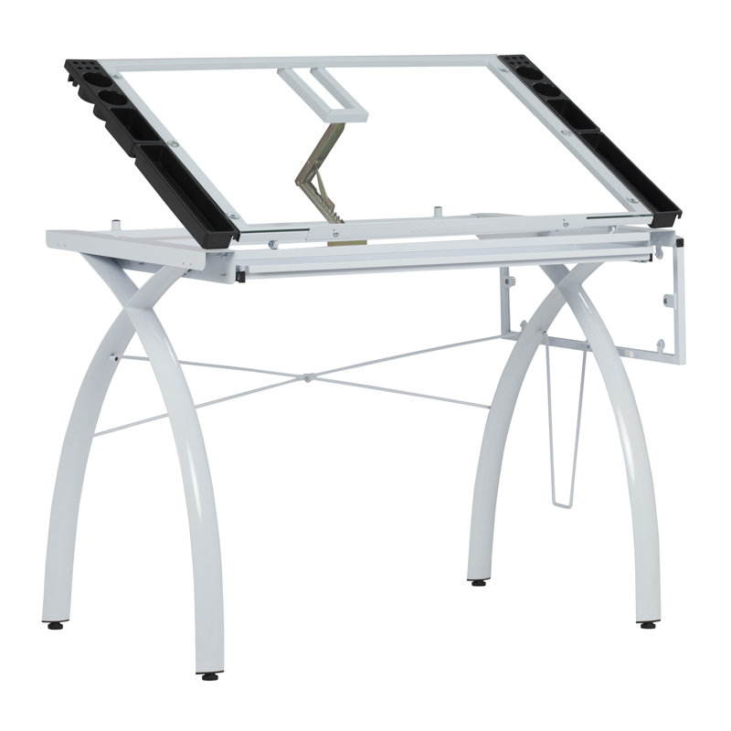 Courson Metal Base Drafting Table, White