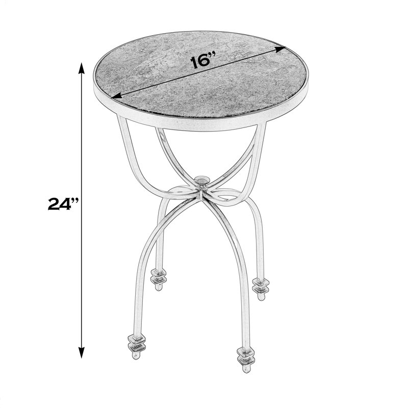 Hager Marble & Metal Side Table, Green
