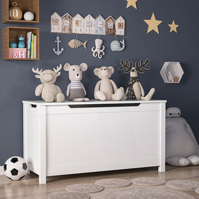 Toy Box Storage With Safety Hinged Lid, Entryway Cabinet by Ophelia & Co.