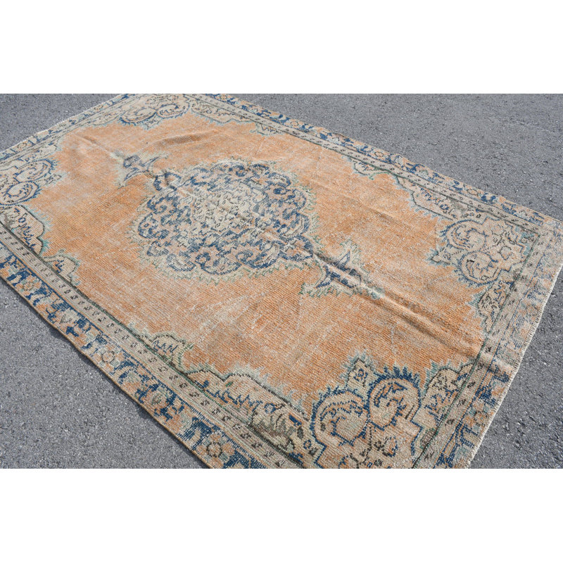Grand tapis turc antique beige pour tapis de salon ou de salon bohémien