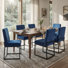 19.9'' H Striped Polyester Fabric Upholstered Side Chair (Set of 6)