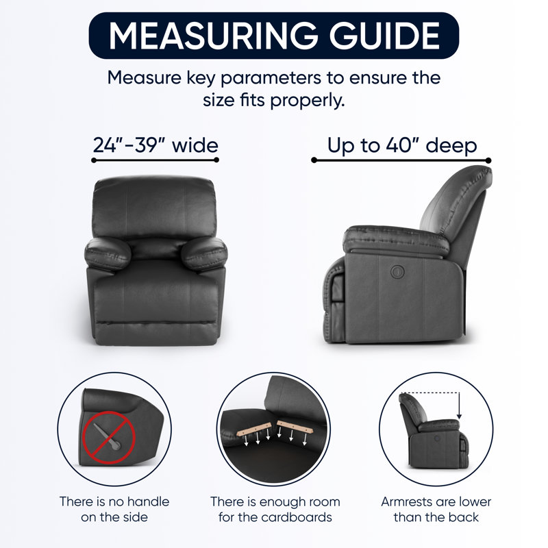 Housse extensible pour fauteuil inclinable - Durable et élégant - Collection Printed, Bleu Vittoria