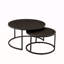 Table basse gigogne moderne en similicuir avec base en métal noir