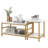 HOMCOM Coffee Tables Set of 2, 2-Rier Rectangle and Round Coffee Table with Storage Shelves, Faux Marble Top and Steel Frame