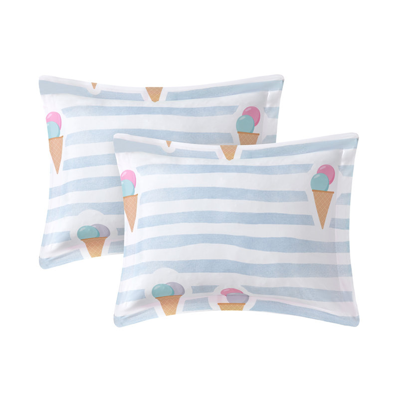 Pompom Ice Cream 3 Piece Comforter Set , Full Comforter + 2 Shams