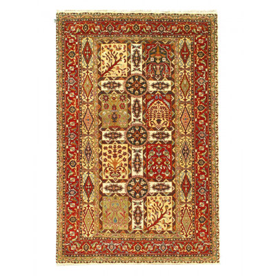 Hidemasa One-of-a-Kind Rectangle 4' X 6'3'' Lamb's Wool Area Rug Orange