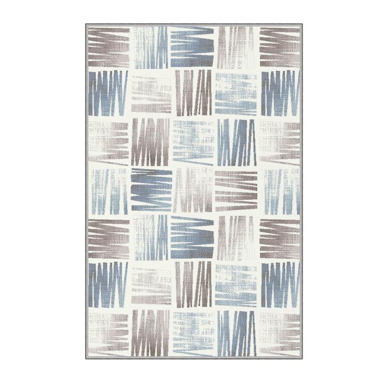 Stylish Woven Carpet, 100% Polyester, Pile Height: 0.3 in | Antibacterial & Non-Slip Underside, 3D Digital Printing | Machine Washable, Perfect for Home Décor, Living Room & Bedroom Use